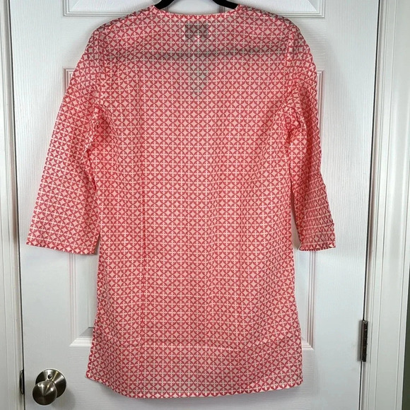 NWT Charleston Shoe Co. orange and white tunic top sz med - Picture 6 of 7